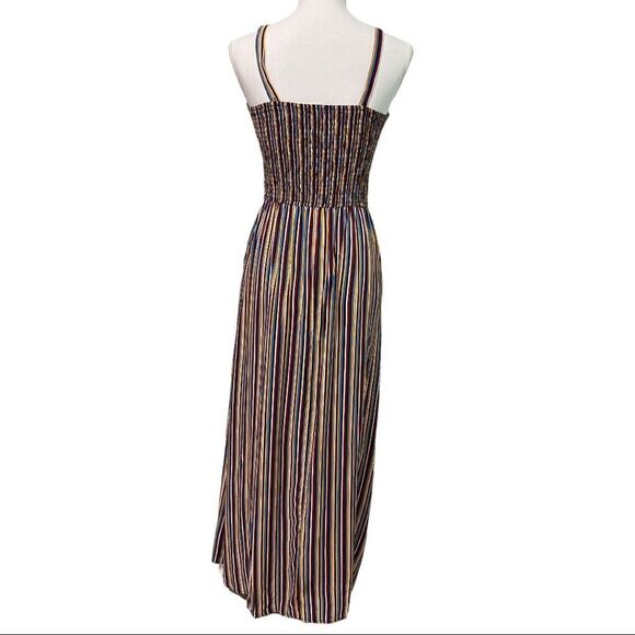 Band of Gypsies Multicolor Striped Side Slit Maxi Dress - Picture 2 of 14